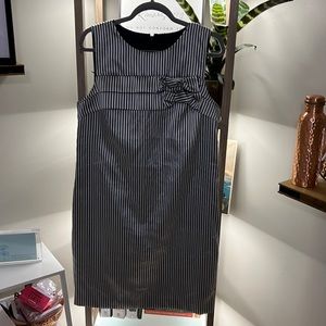 Banana Republic sateen blue and white striped a-line dress. Size 12